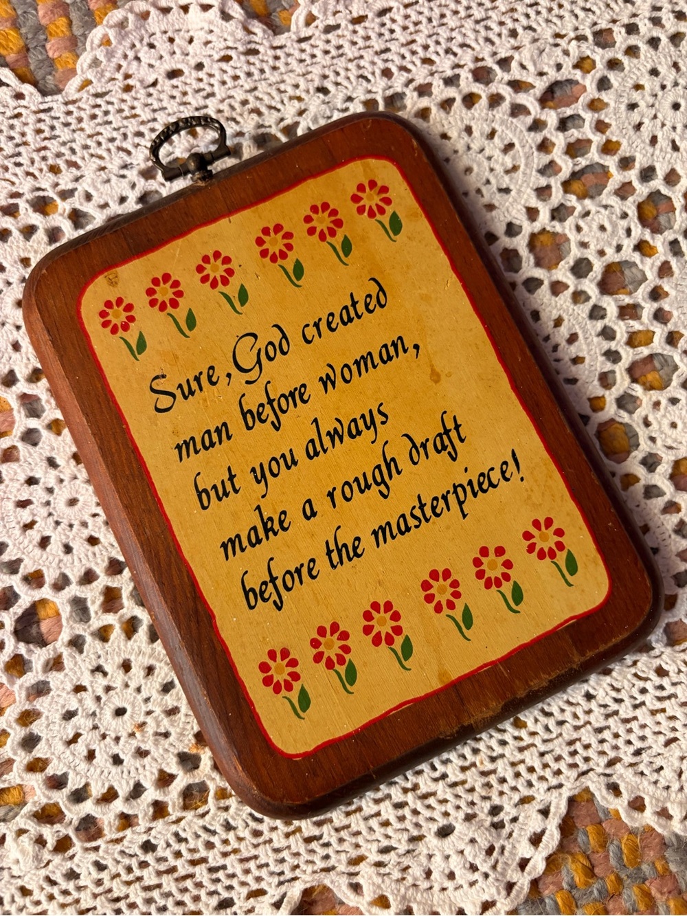 💐✨ Vintage 1970s Women’s Humor Wall Plaque ✨💐